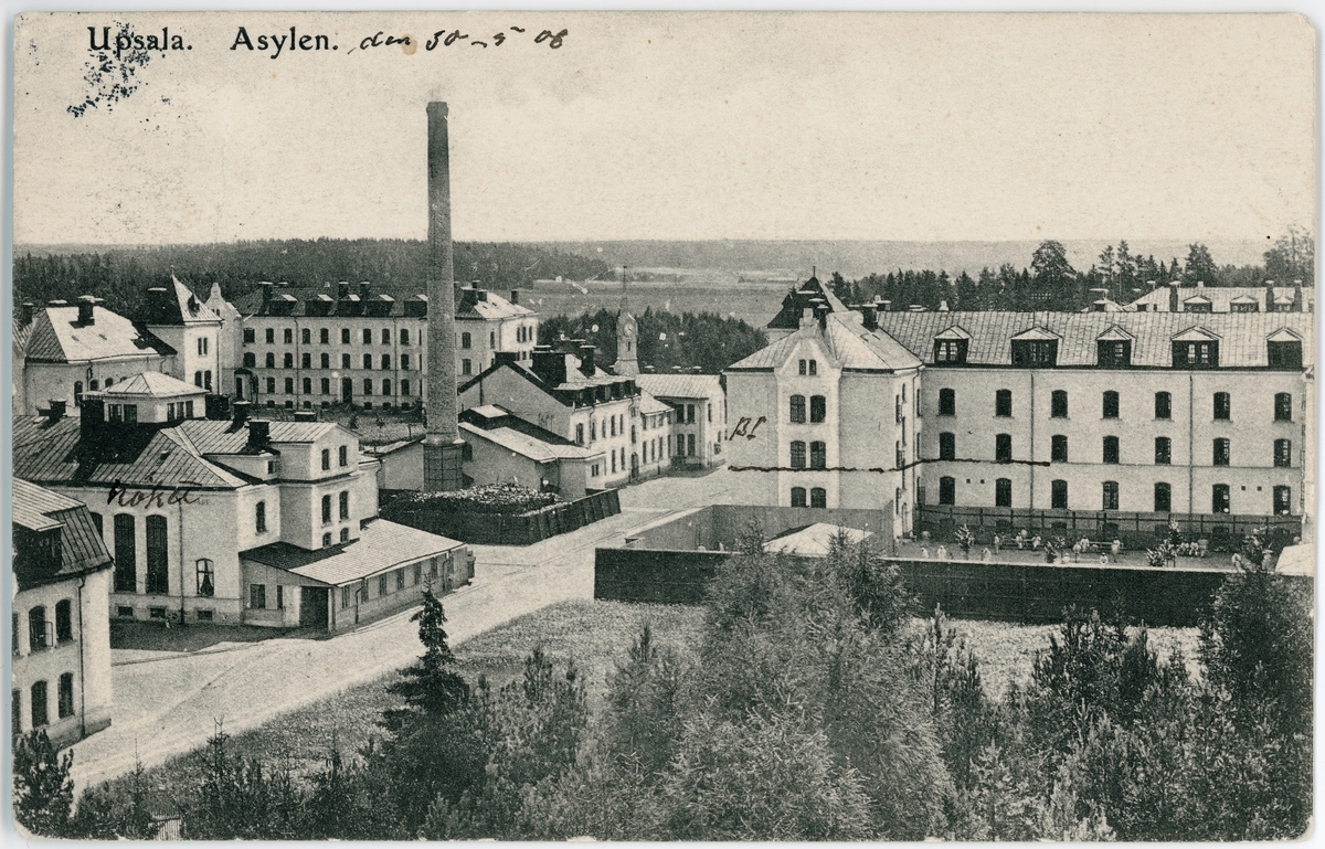 Vykort - Upsala hospital, Asylen, Uppsala