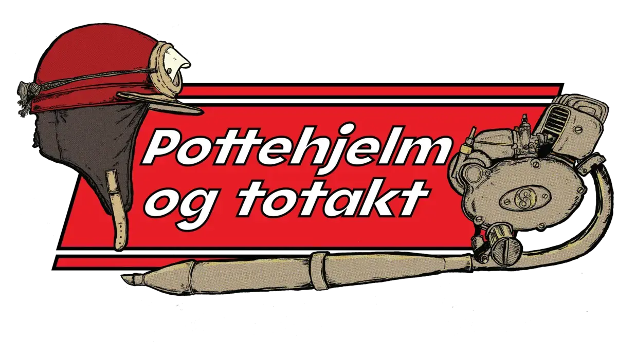 Grafisk navnetrekk til utstillingen Pottehjelm og totakt