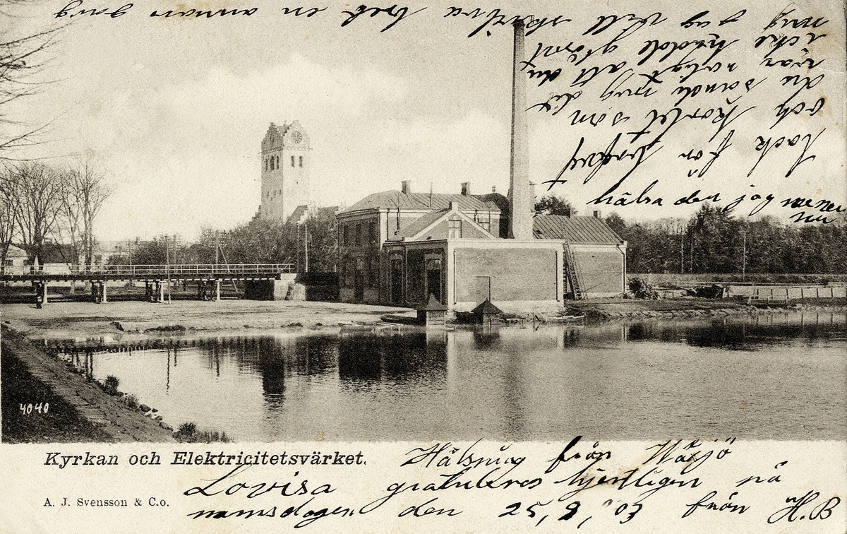 Gamla elverket med domkyrkan i bakgrunden, 1903.