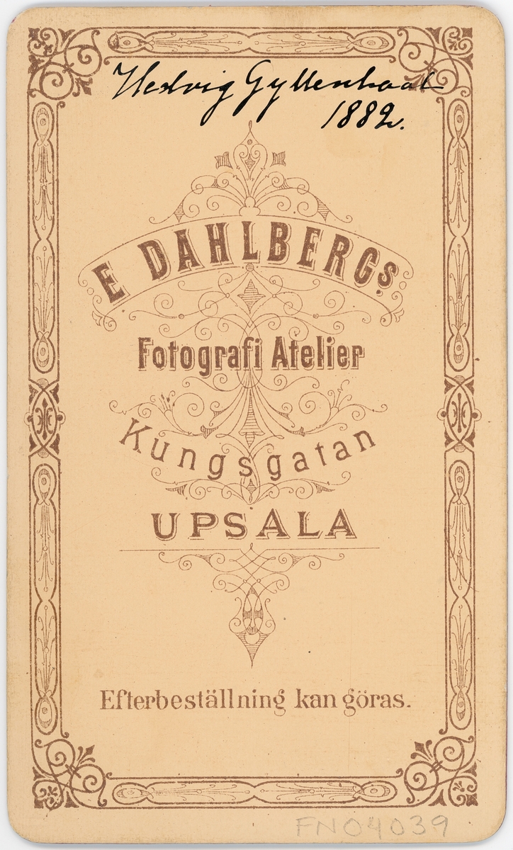 Kabinettsfotografi - Hedvig Gyllenhaal, Uppsala 1882