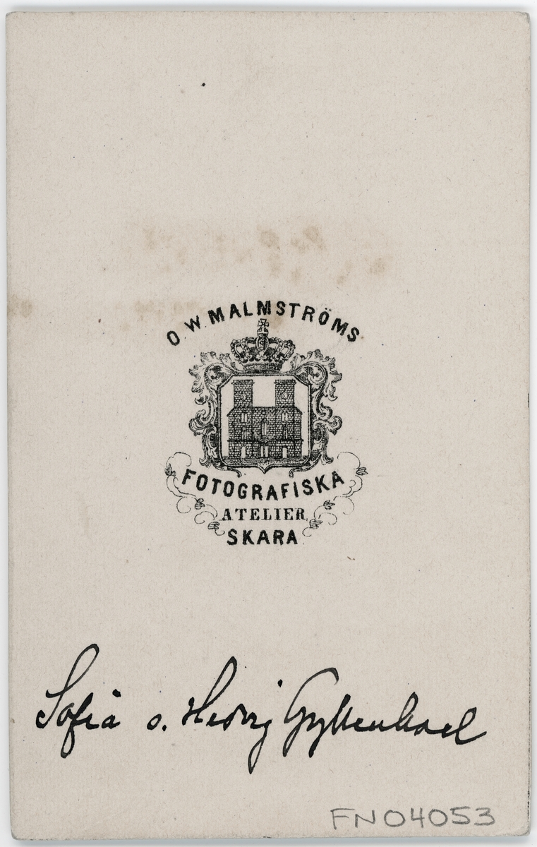 Kabinettsfotografi - Sofia och Hedvig Gyllenhaal, Skara 1860-tal