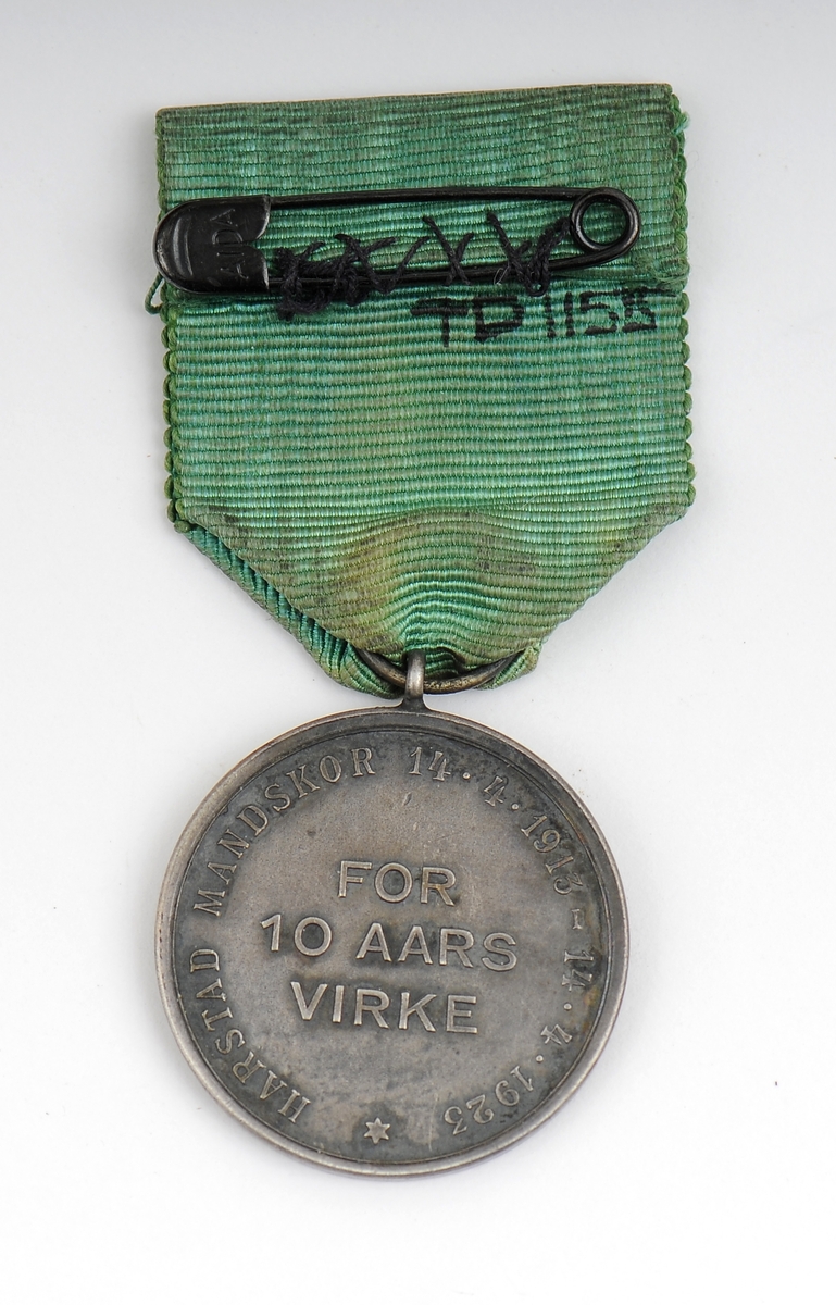 Medalje for Harstad Mandskor, 10-års jubileum