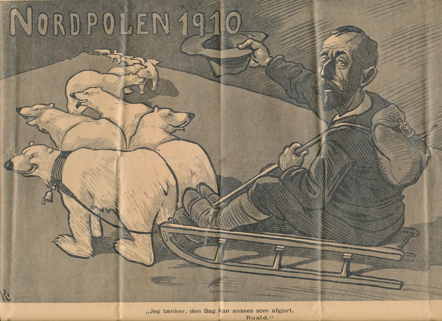 Tegningen hentet fra tidsskriftet "Vikingen" 2.11.1909