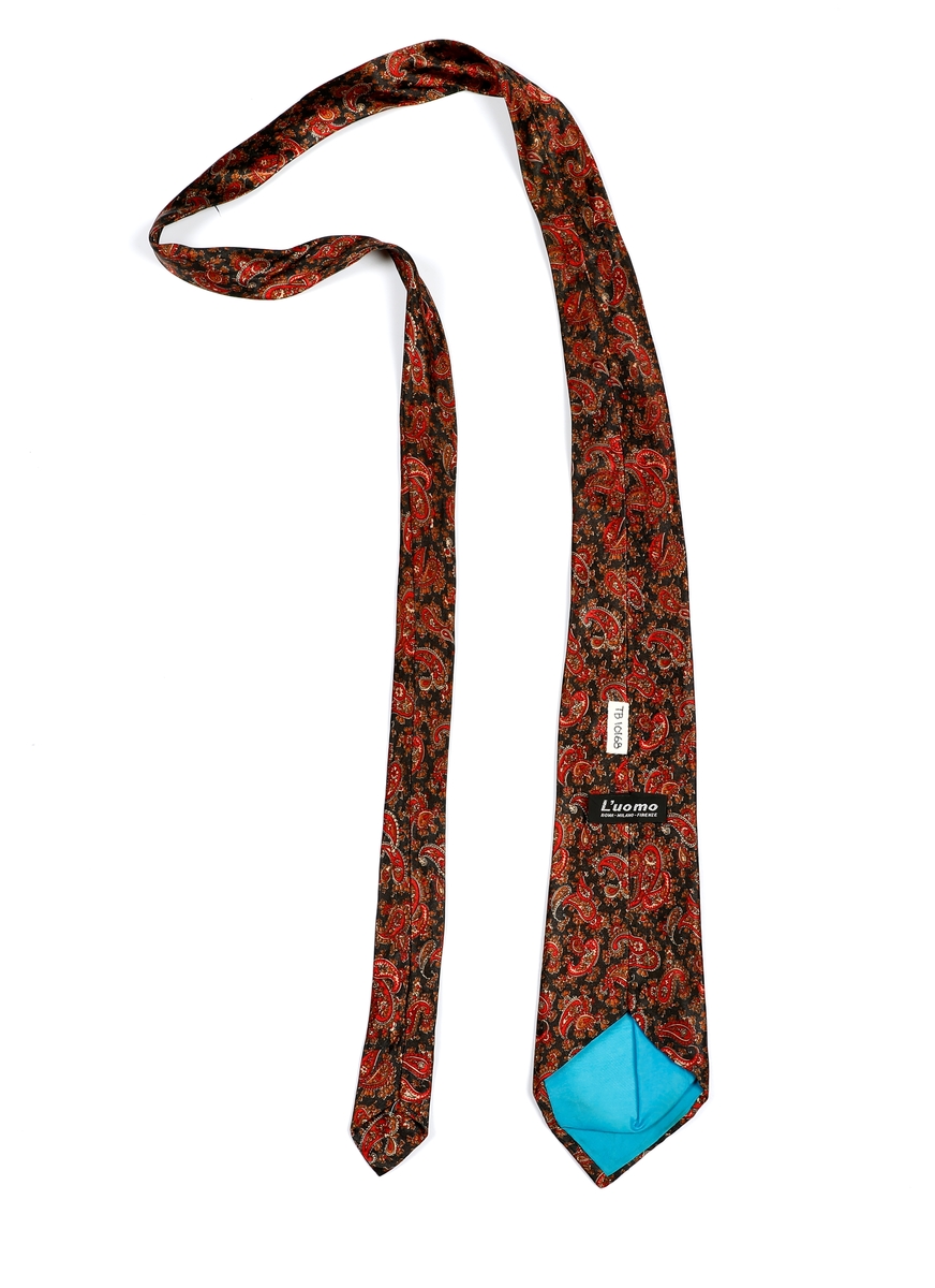 Mønstrete slips  i Paisleymønster med turkis for.