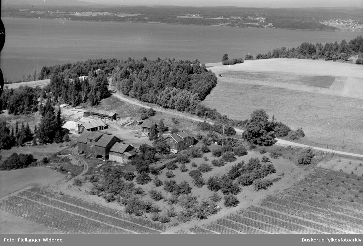 Leine gård på Røyse i Hole kommune. Ut mot Tyrifjorden.