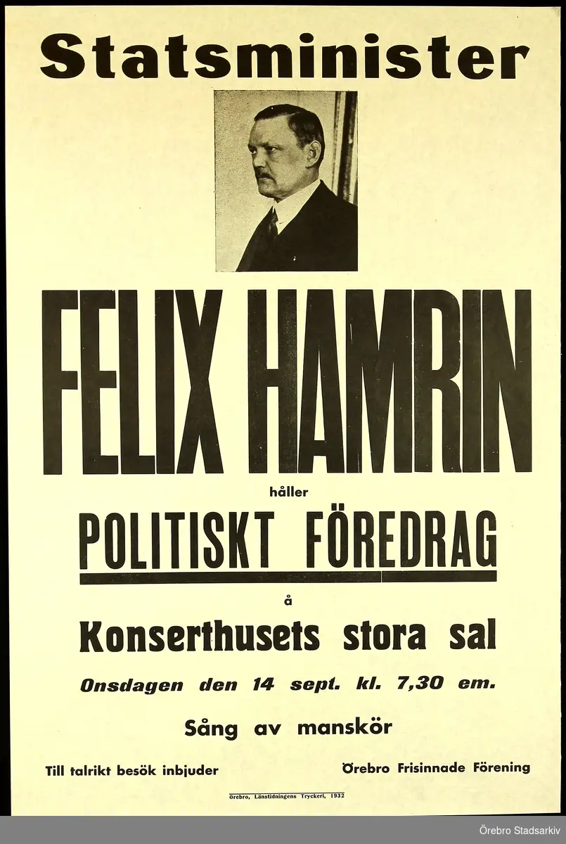 Statsminister Felix Hamrin