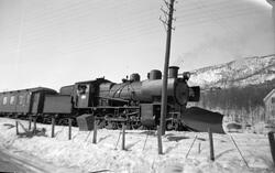 Påsketog fra Bergen på Geilo stasjon, trukket av damplokomot