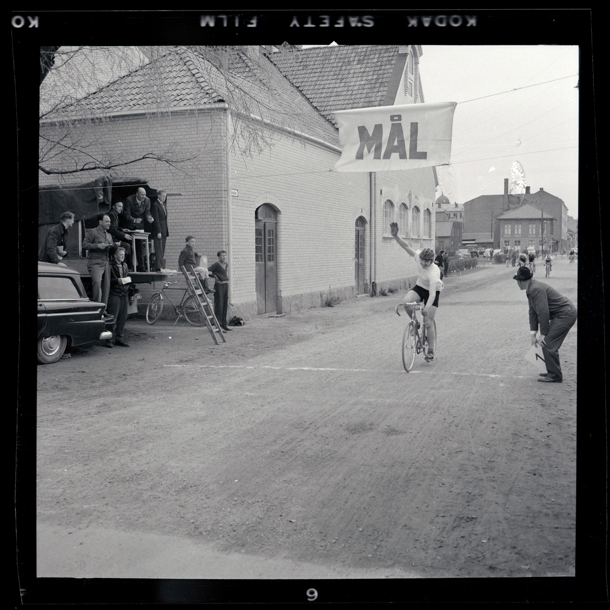 Målgång i cykellopp, Uddevalla, den 25 maj 1958