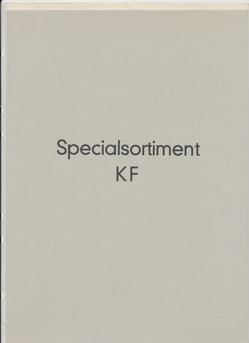 Produktkatalog i färg över serviser från Gefle Porslinsfabrik 1974. Katalogen visar specialsortiment för Åhlén & Holm, Wessels Stormarknad, EPA, KF och H J Blomqvist.