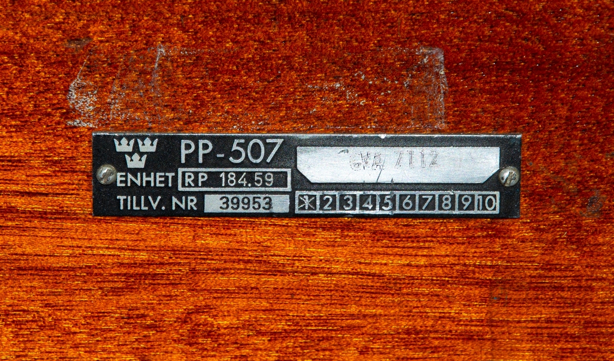Provutrustning PP-507. Användes för att prova PN-507, navigeringssystem i J 35A och SK 35C.