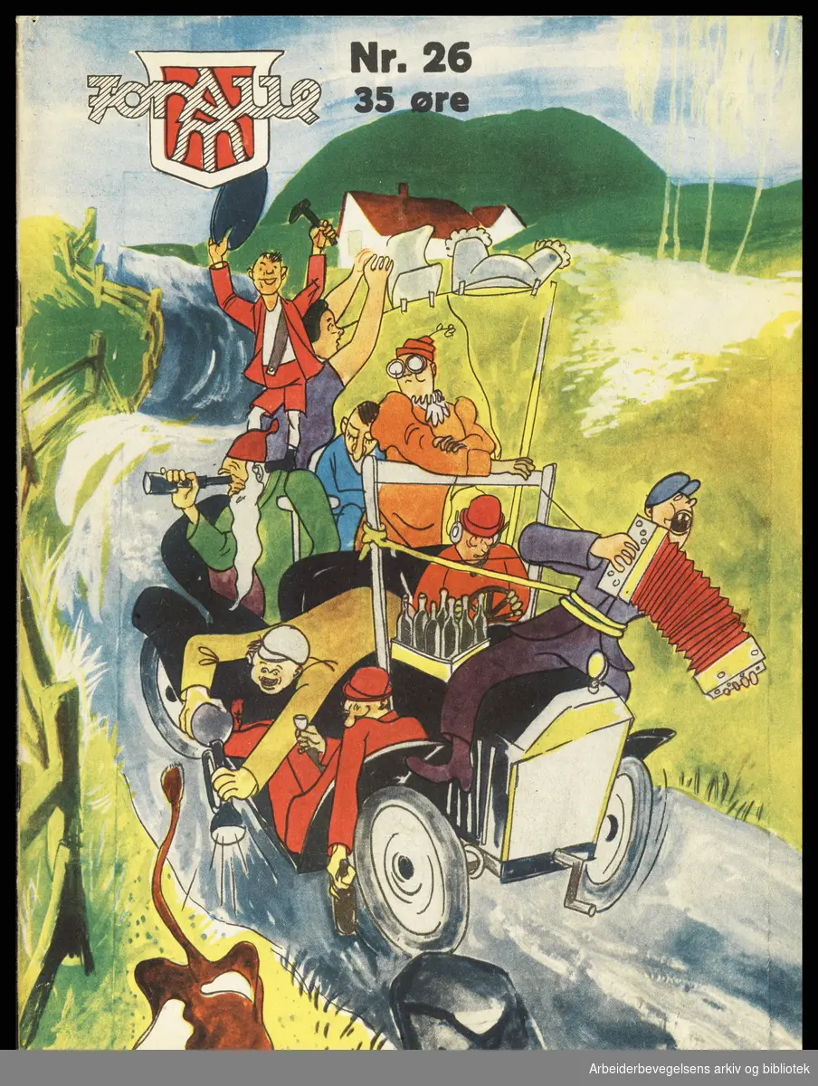 Arbeidermagasinet - Magasinet for alle. Forside. Nr. 26. 1937. Illustrasjon: Trygve Mosebekk.