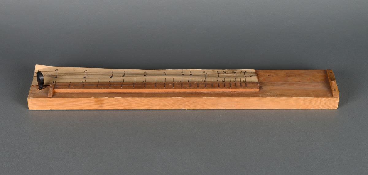Et strenginstrument som er en forenklet kopi av en salmodikon. Den er laget av en trefjøl (furu eller gran) 54cm lang, 9cm bred og 2,5cm tykk. En trelist som er 36cm lang og 2cm bred fungerer som stigelist som er montert på fjølen. På stigelisten er det tverrstifter eller steg (markerer skalaen). På hver ende av fjølen er det montert en sal med skår i. I skåret ligger det en streng som er festet i en skrue til venstre på fjølen. Skruen strammes til slik at strengen er stram. Fora stigelisten er det et enkel noteark med noter og tall. Denne kan byttes ut. 
Man spiller på instrumentet ved å nappe i strengen som på en gitar. 
Til instrumentet er det et hefte utarbeidet av Anders Bjørgan i 1945. Heftet har en innføring/introduksjon om instrumentets bakgrunn, hvordan bygge et og hvordan spille på det. Det er noter/rettledning til 123 småsanger/salmer. Heftet er på 64 sider.
Til instrumentet hører det også til tre "noteark" av papp. De er avlange og har noter, tall og g-nøkkel på begge sider. Det er også markert med # og b som indikerer durtoneart og molltoneart.
