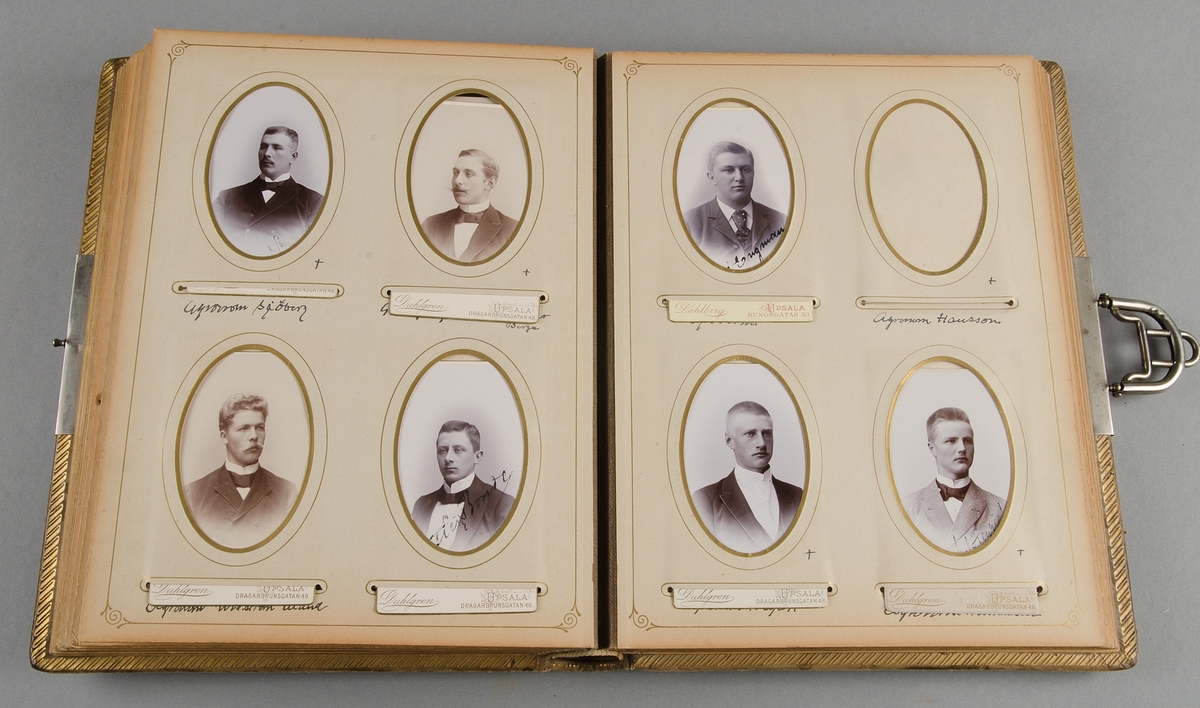 Visitkortsfotografier av män, många agronomer, datering 1880-1910-tal.