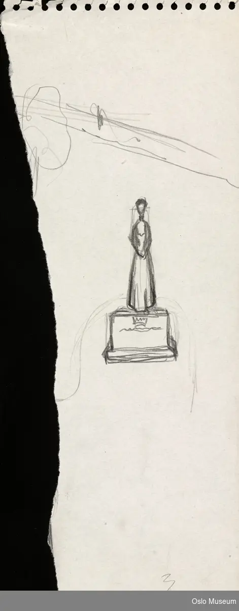 Skisse, blyanttegning, dronning, hodeplagg, portrett, helfigur
