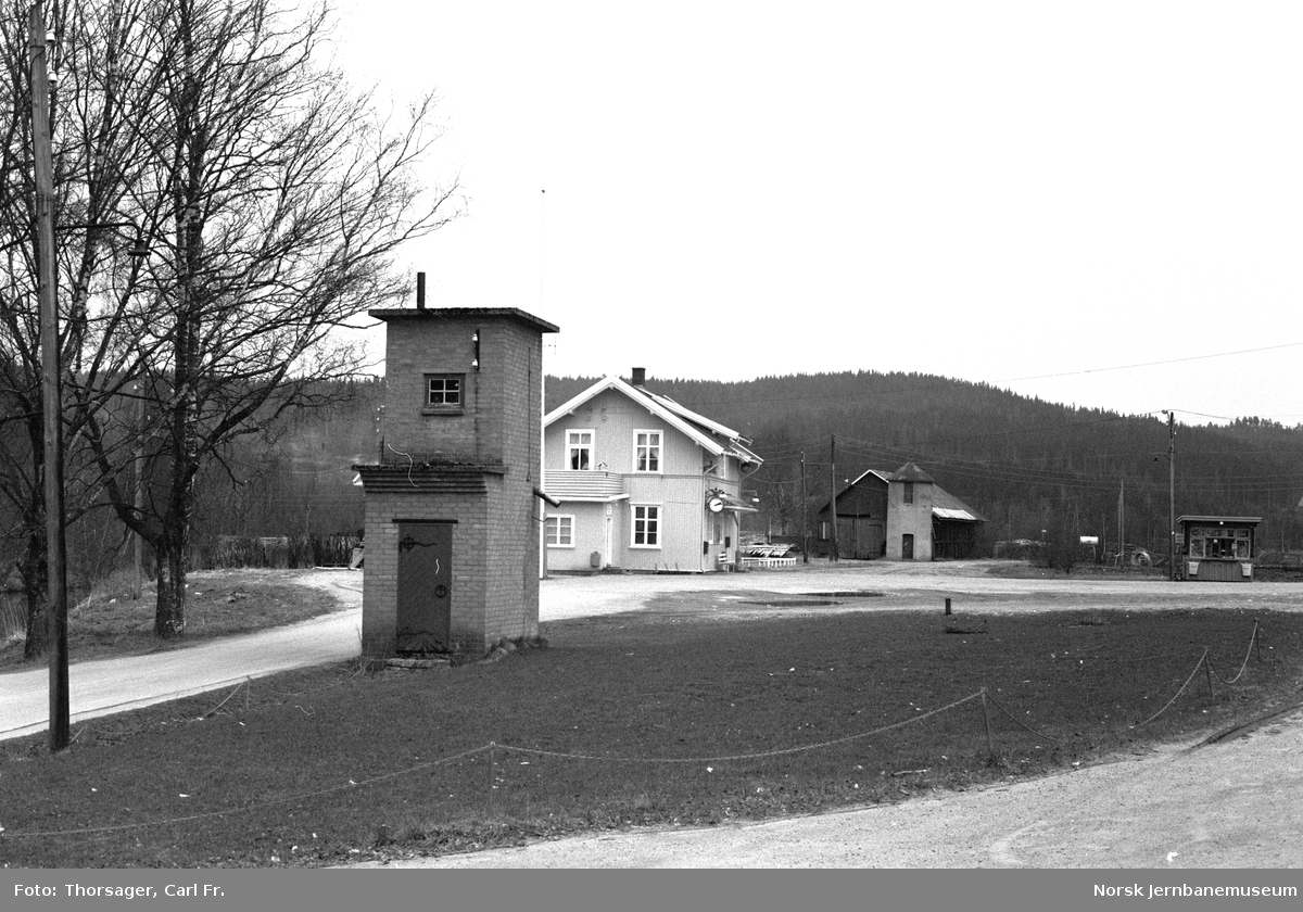 Stasjonsområdet på Bjørkelangen på den nedlagte Aurskog-Hølandbanen