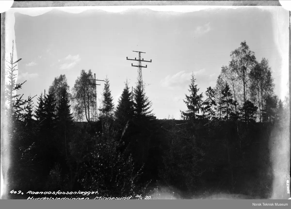 Hurdalsledningen Minnesund, Rånåsfossanlegget 24.5 1920.  