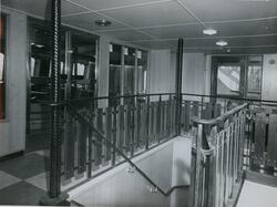 Interiør, trappegang på passasjerskipet M/S Lofoten, B/N 547
