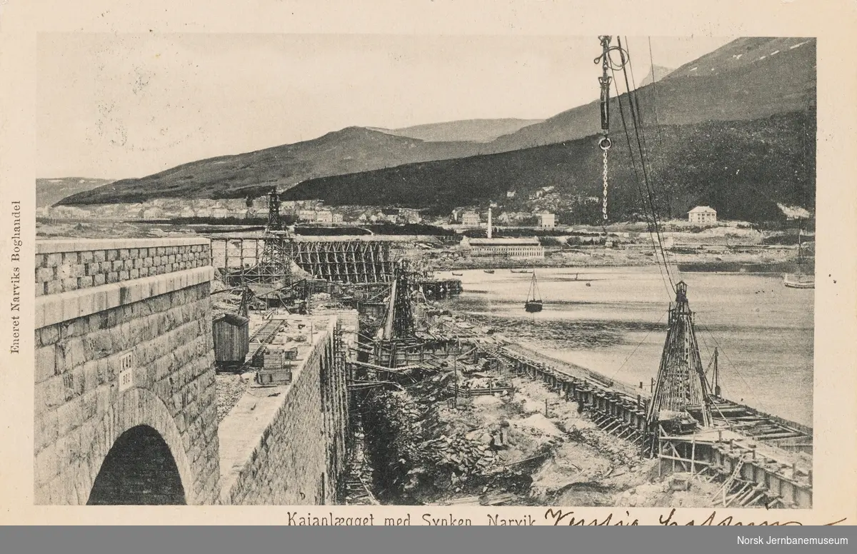 Kaianlegget i Narvik under bygging