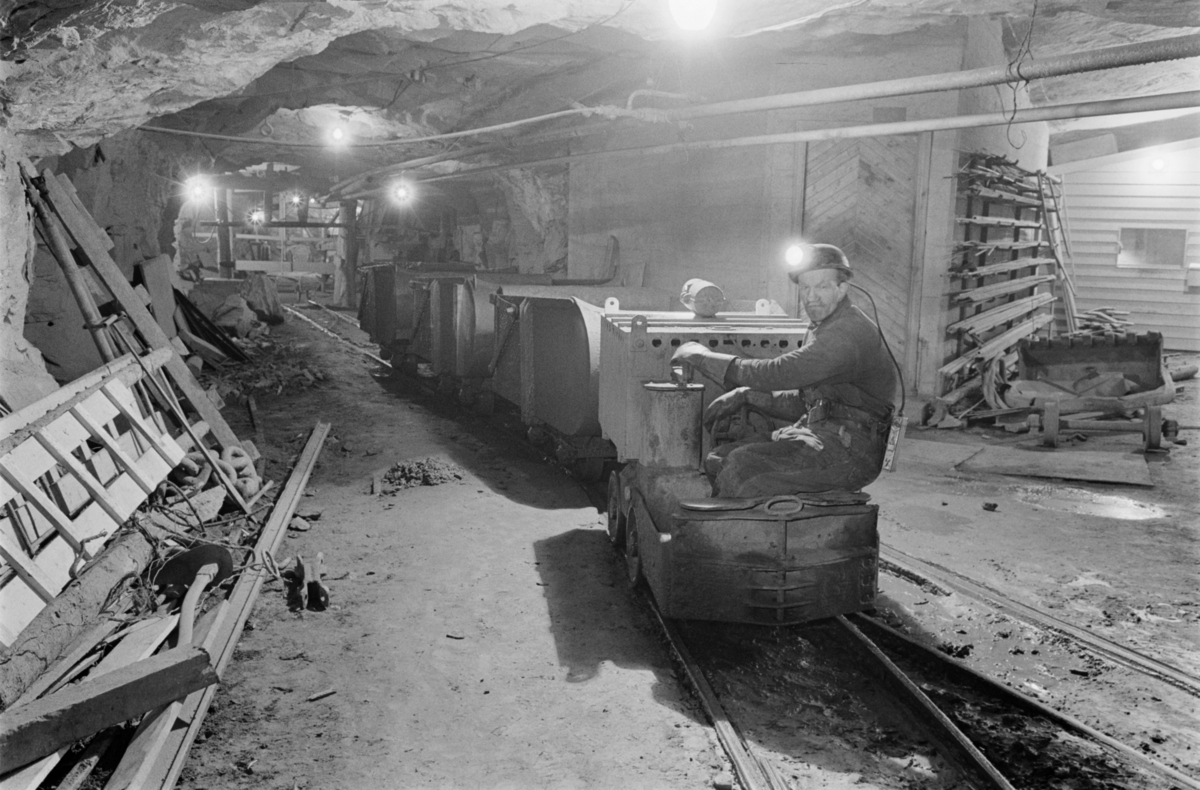 Transport av malm i gruvene på Røros.