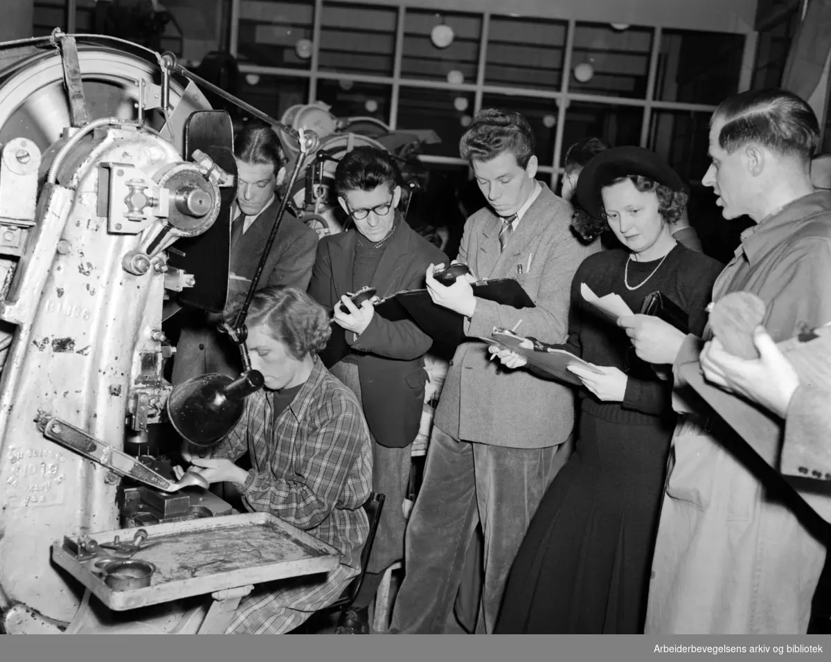 Kurs i tidsstudier ved Standard Telefon og Kabelfabrik A/S (STK). Mars 1951
