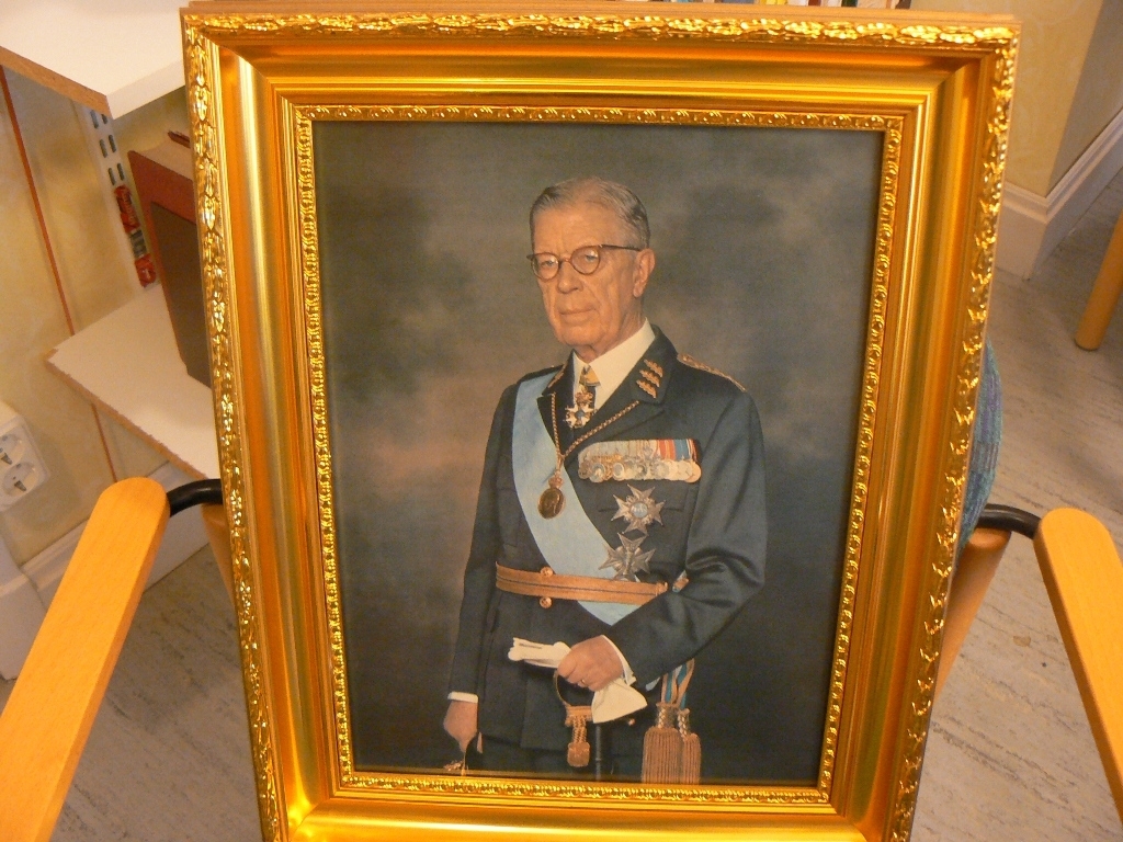 Inramat fotografi på Gustaf VI Adolf