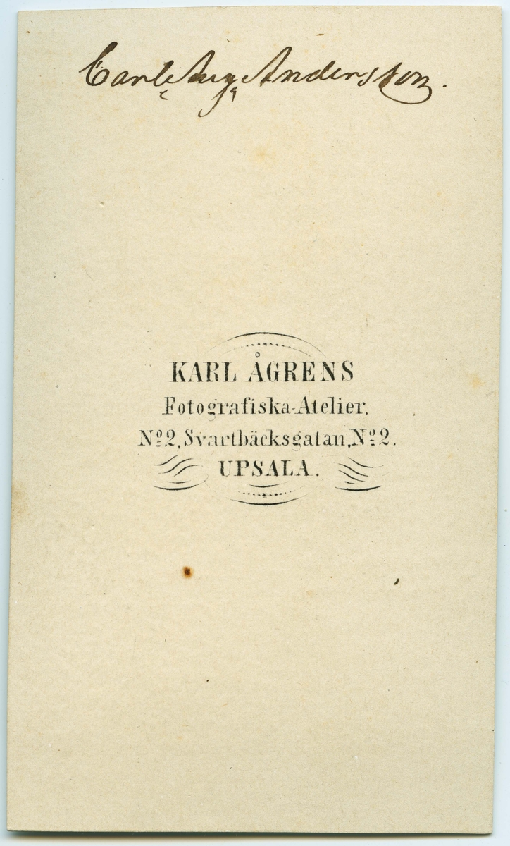 Porträtt på Carl August Andersson.