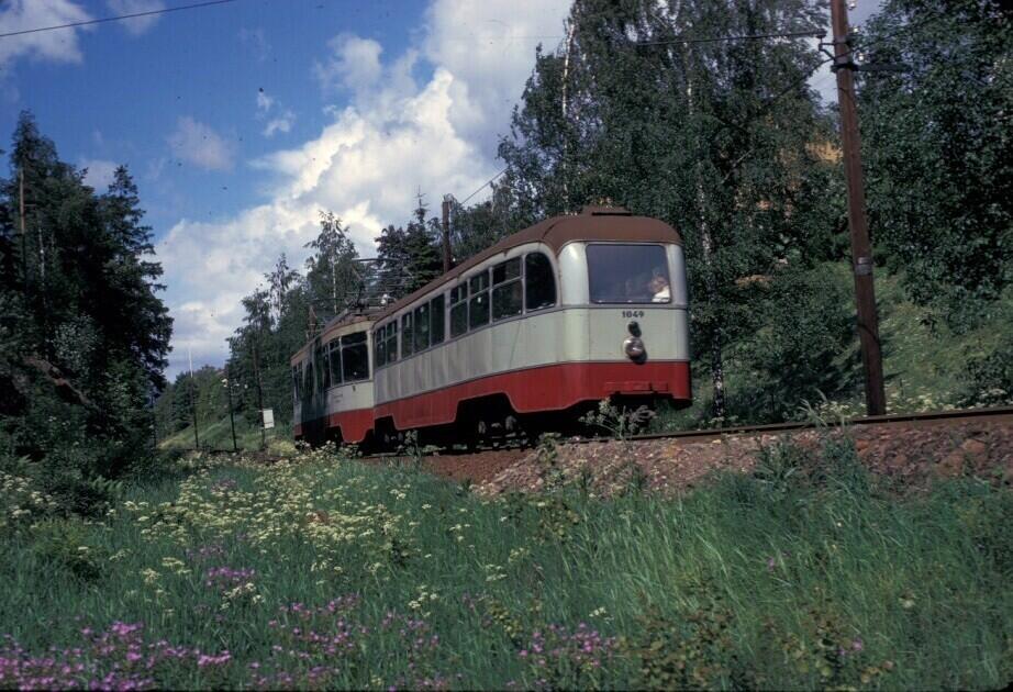 Ekebergbanen , nr. 1049 og 1013. Hansedalen. Ljabru.