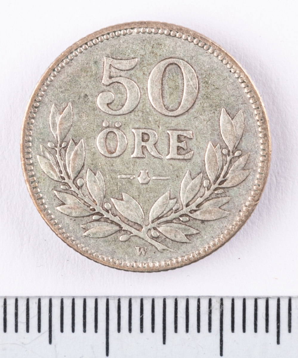 Mynt, Sverige, 50 öre, 1919.