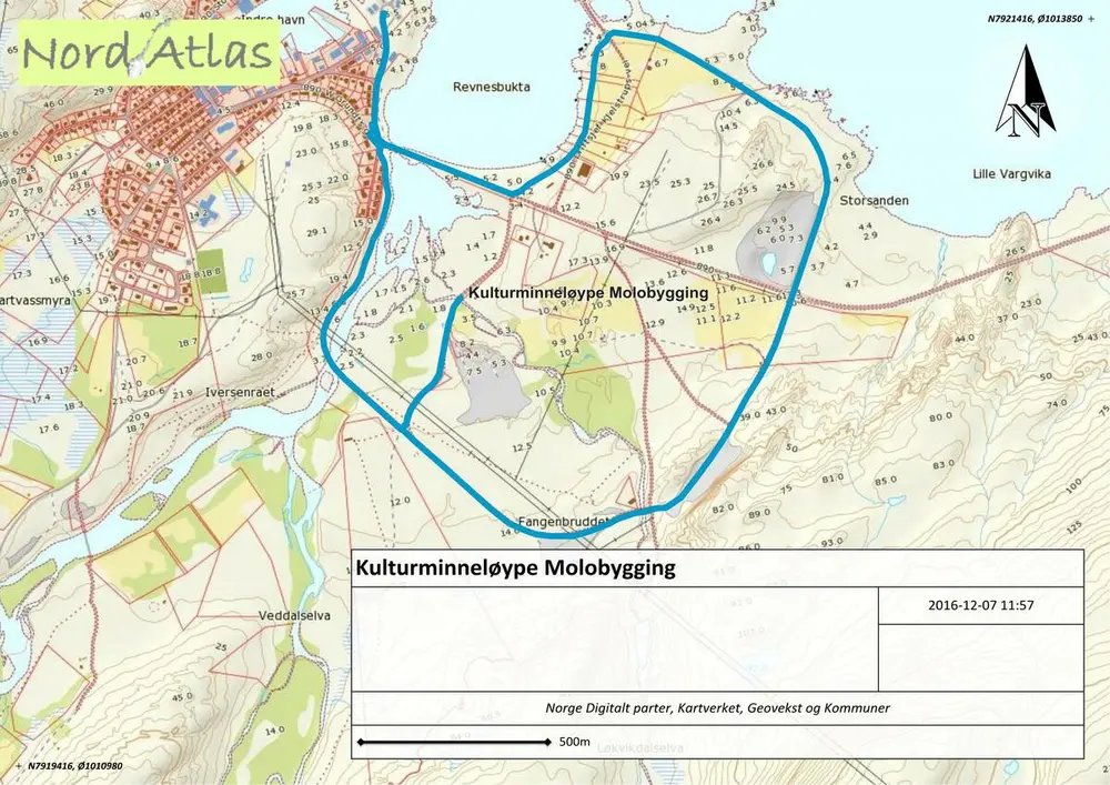 Kart over kulturminneløypa.