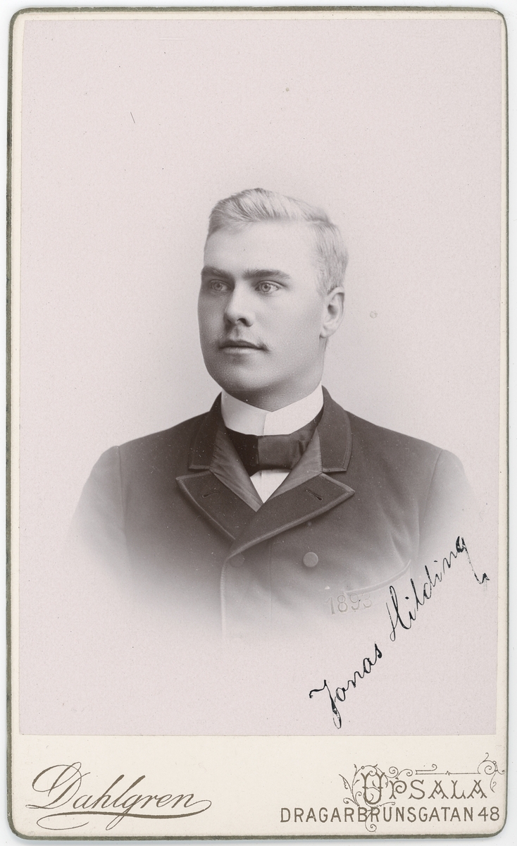 Kabinettsfotografi - agronom Hilding, Uppsala 1893
