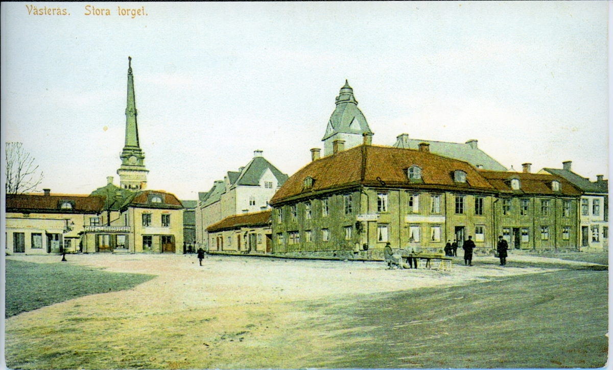Västerås.
Stora torget vid Västra kyrkogatan. 1907.