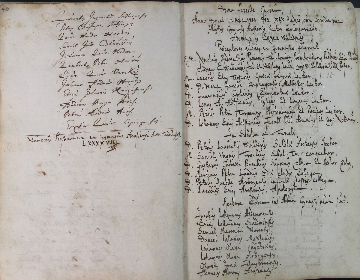 Rudbeckianska skolan i Västerås elevlängd 1650-1659.
