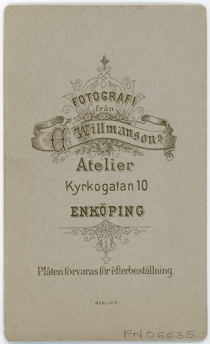 Kabinettsfotografi - kvinna, Enköping 1903