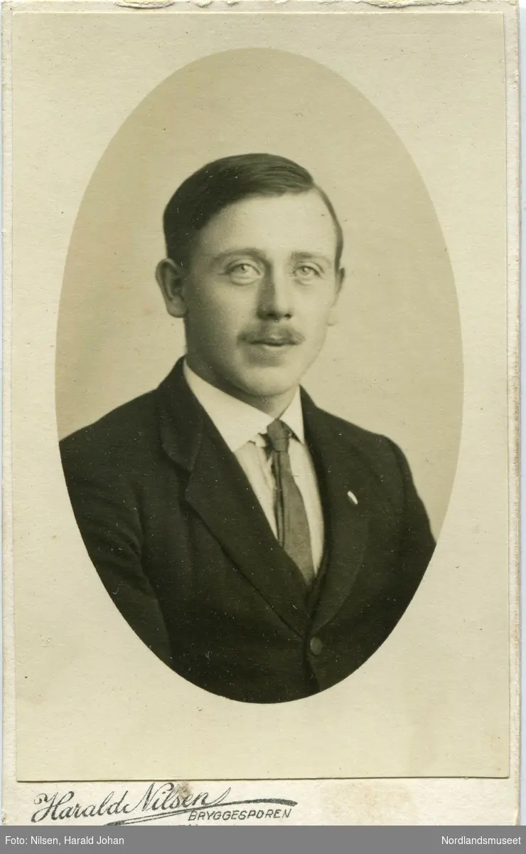 Portrett, brystbilde av en mann i dress og med slips.
