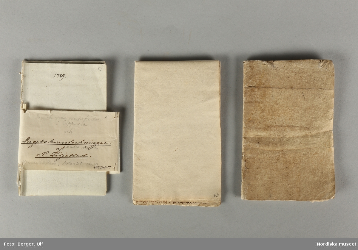 Dagboksanteckningar af S. Liljeblad 1789
Diarium för en Lappsk resa Anträdd d. 29 Maji 1788