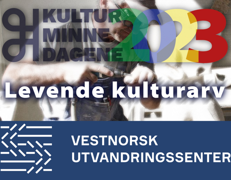 Logo Kulturminnedag 2023 og logo Vestnorsk utvandringssenter