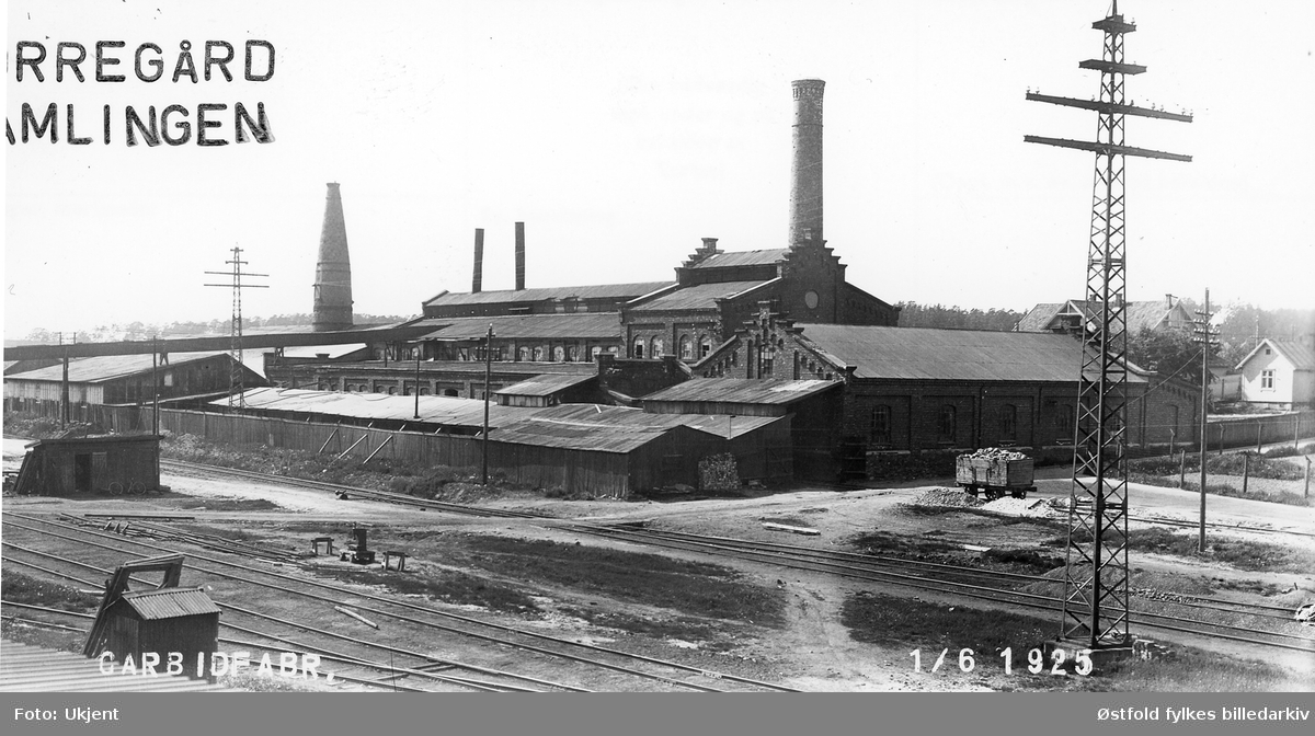 Borregård fabrikker i Sarpsborg 1. juni 1925. Karbidfabrikken.