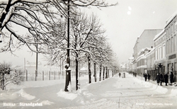 Postkort, Hamar, Strandgata 13, vinterstemning, snøplogkante