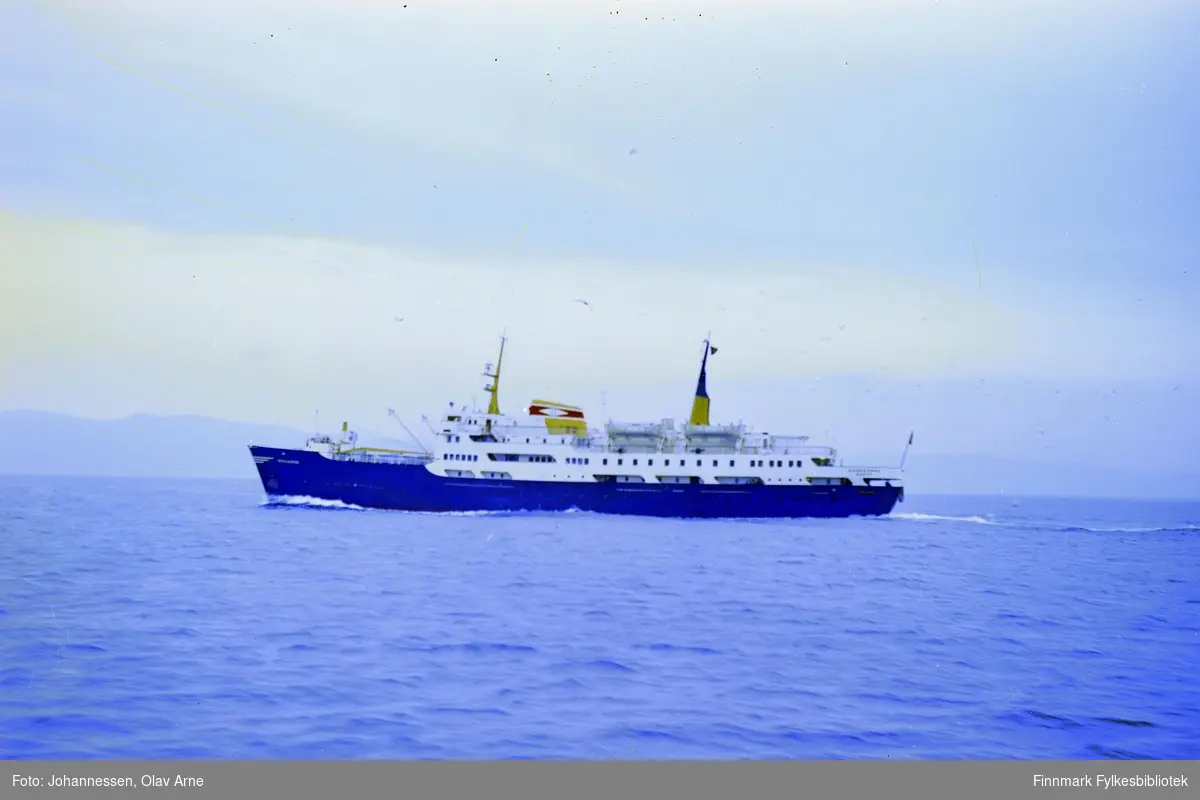 M/s "Nordnorge" bygget i 1964, og tilhørte Ofotens Dampskibsselskab i Narvik. Foto trolig tatt på 1960/70-tallet.