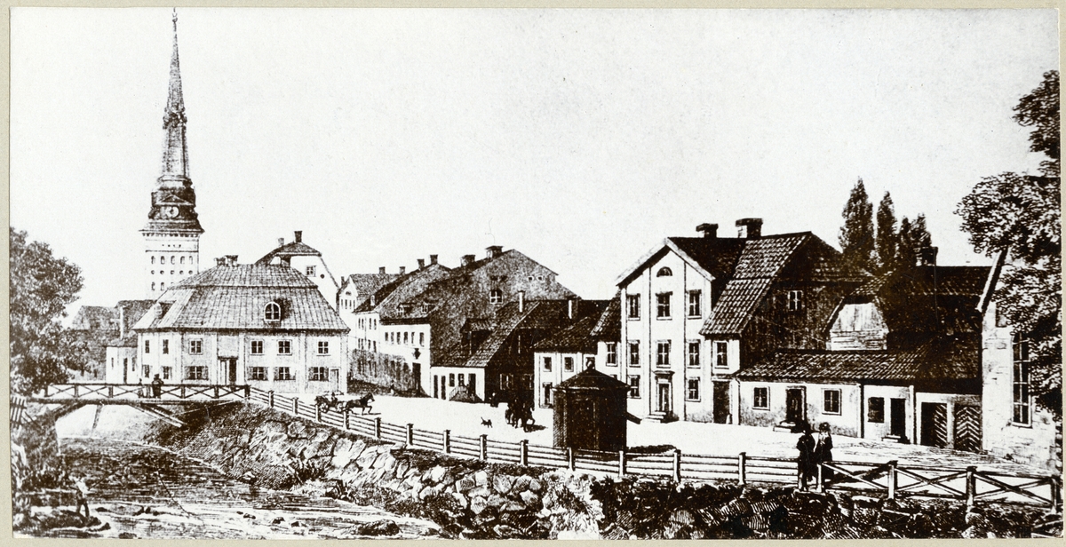 Johan Wilhelms torg i Västerås, litografi.