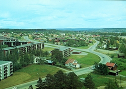 Postkort, Hamar Vest, Boligblokker, boligbyggelag, Kornsilov