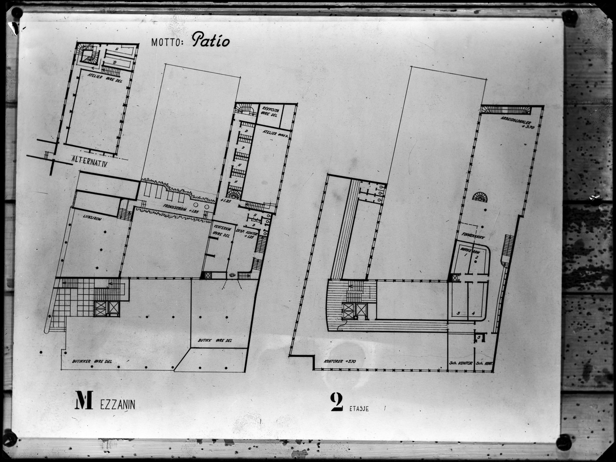Tegninger av den planlagte nye Schrødergården
