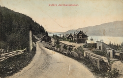 Postkort, Ringsaker, Veldre stasjon, Fangbergvegen, stabbest