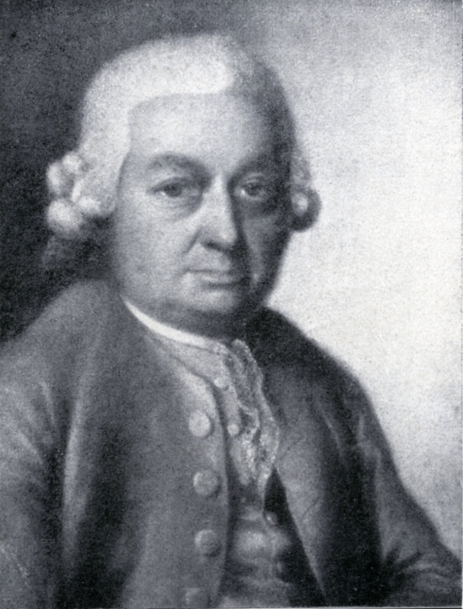 To portrett, trykk av fototografert maleri av Carl Philipp Emanuel Bach (1714 - 1788).