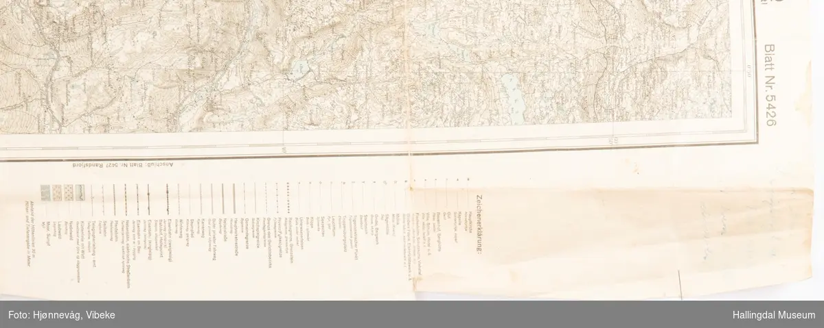 Tysk kart over Flå, 1940. Målestokk 1:100 000