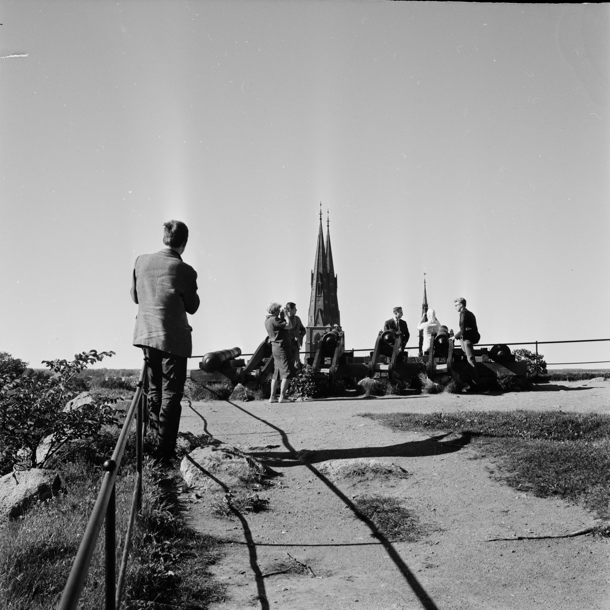 "Turistinvasion", Slottsbacken, Uppsala 1963