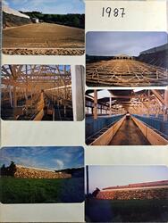 Bilda viser bygginga av den nye hallen til mink på pelsdyrga