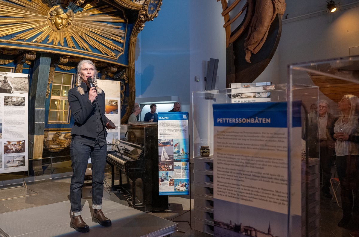 Vernissage för utställningen "Folkhemmets fritidsbåtar" på Sjöhistoriska museet.
