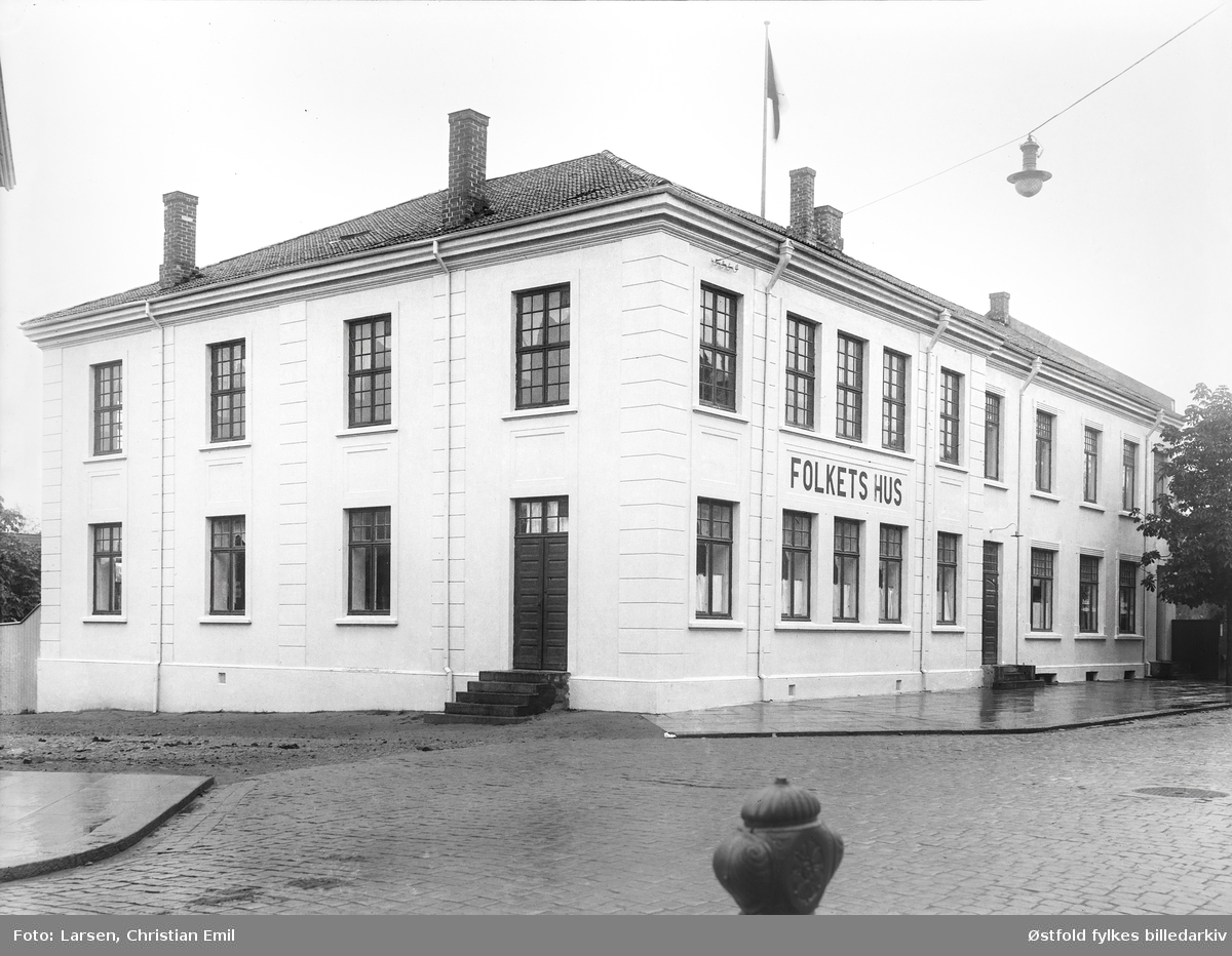 Folkets Hus i St. Marie gate i Sarpsborg, eksteriør, før 1931.
