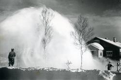 Snøfresing med Peterfres i Fauske 1950-årene
